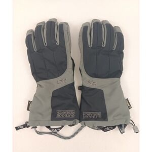 Outdoor Research Arete Gore-Tex Gloves Mens M Gray Black Ski Snowboard